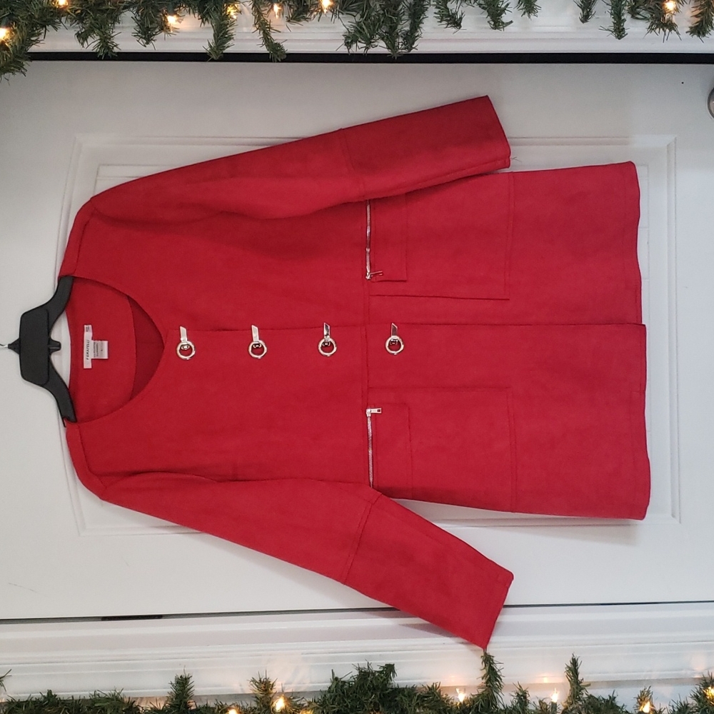 Feratelli Faux Suede Red Jacket